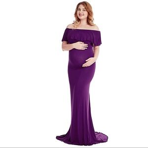 Women’s Purple Maternity Maxi Dress